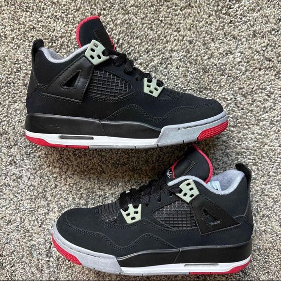 Nike Air Jordan 4 Retro Bred 2012 Size 4 Youth (Size 5.5 Women's) - Picture 1 of 7
